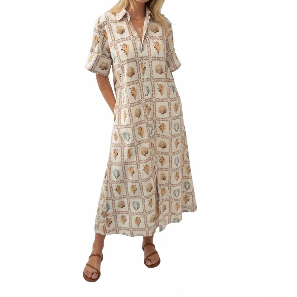 NEW IVY COAST maren midi dress in coastal stories